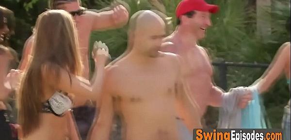  Naked swingers are loving their wild outdoor parties full of softcore sex.